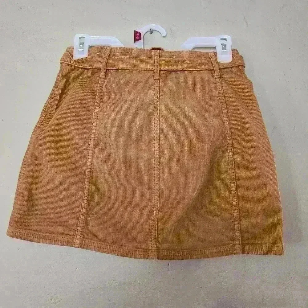 NWT American Eagle corduroy tan mini skirt button front size 0